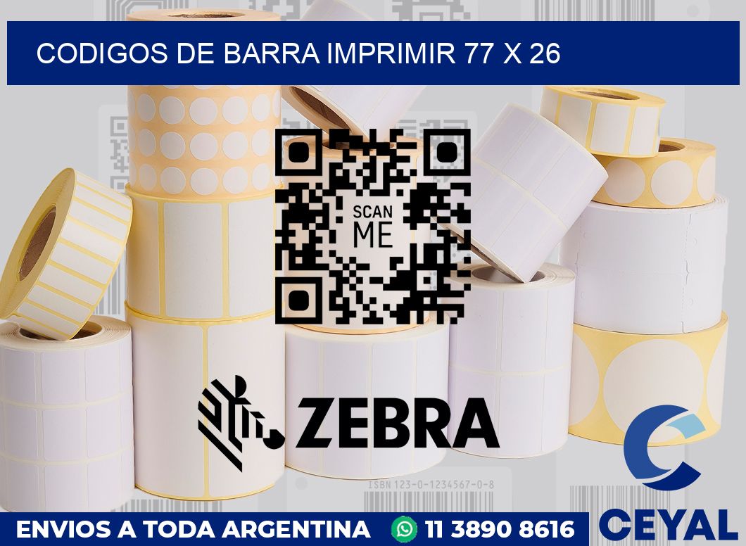 Codigos de barra imprimir 77 x 26