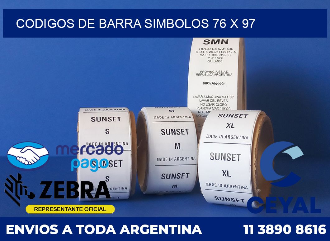Codigos de barra simbolos 76 x 97