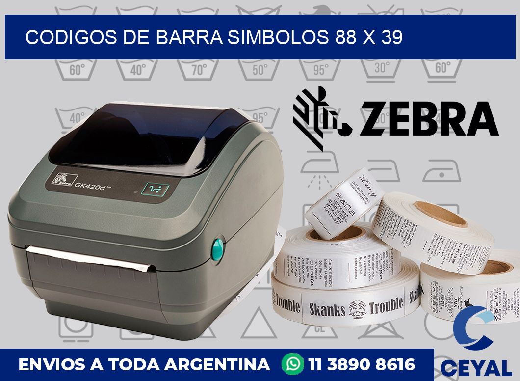 Codigos de barra simbolos 88 x 39