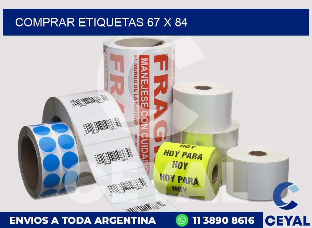 Comprar etiquetas 67 x 84
