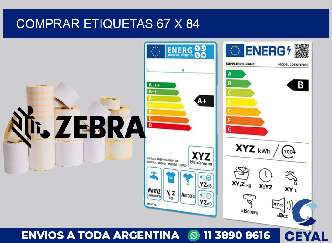 Comprar etiquetas 67 x 84