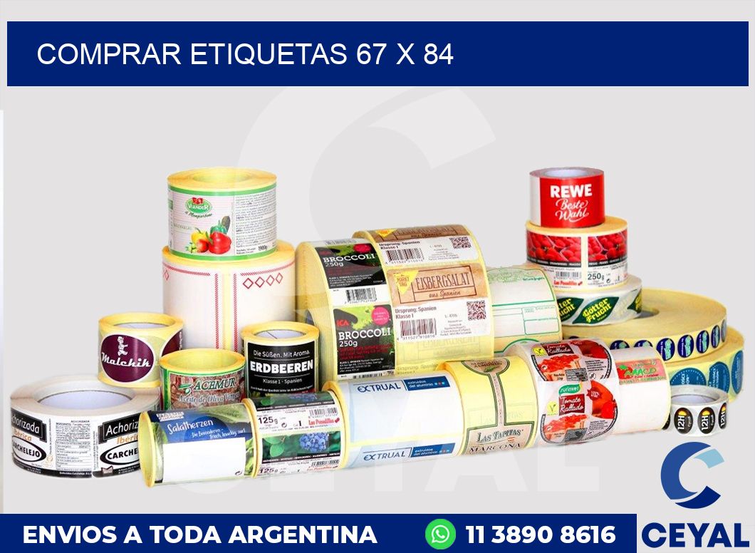 Comprar etiquetas 67 x 84