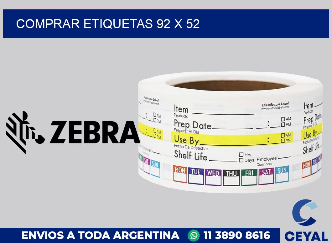 Comprar etiquetas 92 x 52