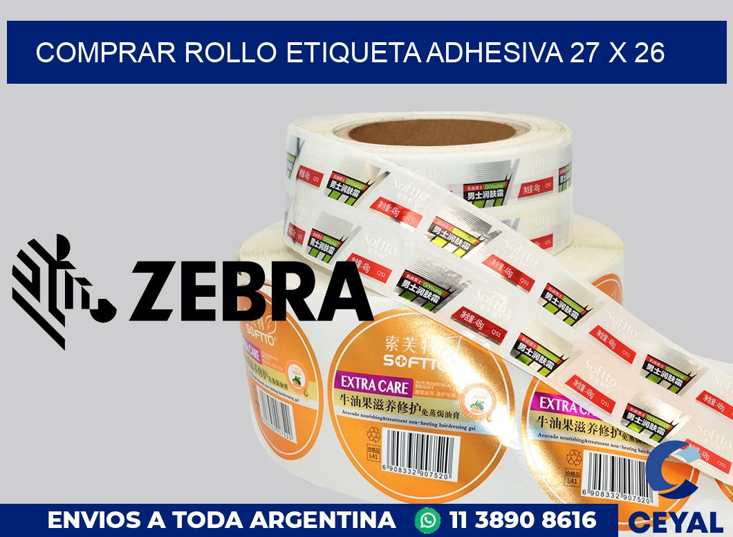 Comprar rollo etiqueta adhesiva 27 x 26