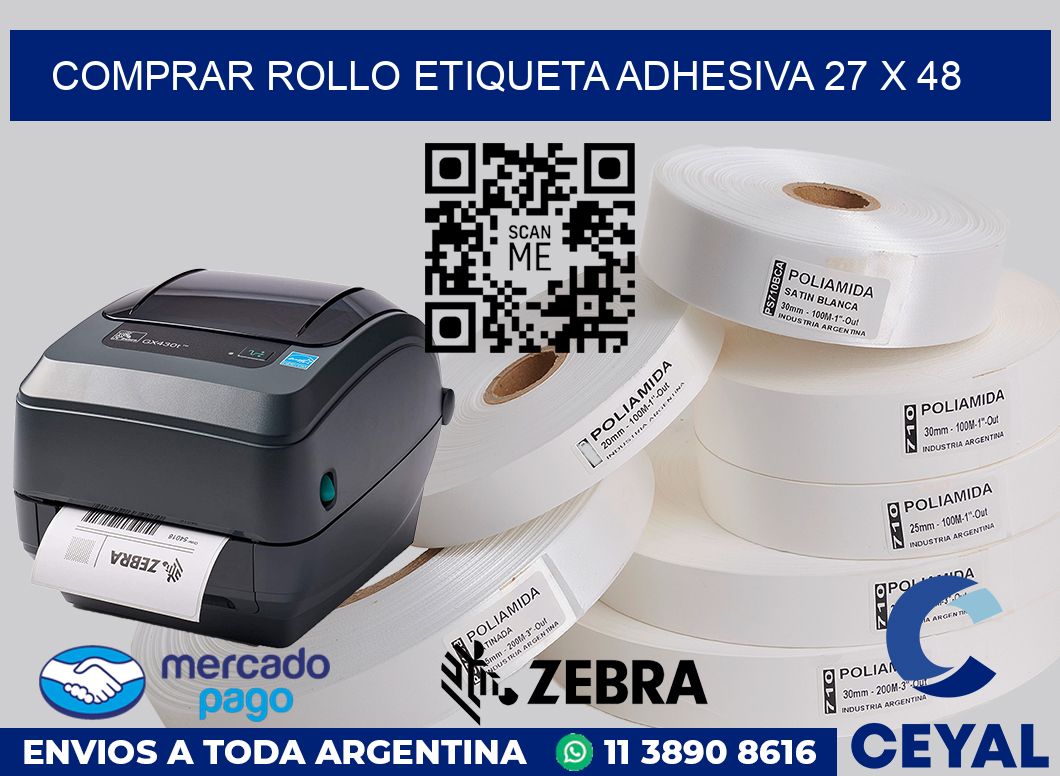 Comprar rollo etiqueta adhesiva 27 x 48