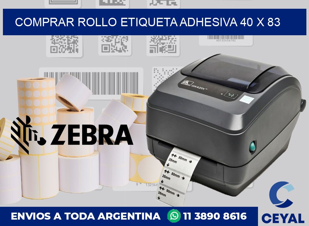 Comprar rollo etiqueta adhesiva 40 x 83