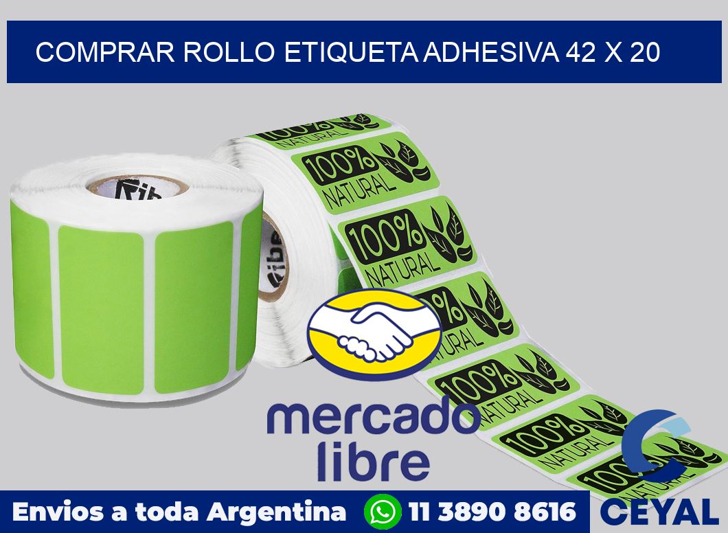 Comprar rollo etiqueta adhesiva 42 x 20