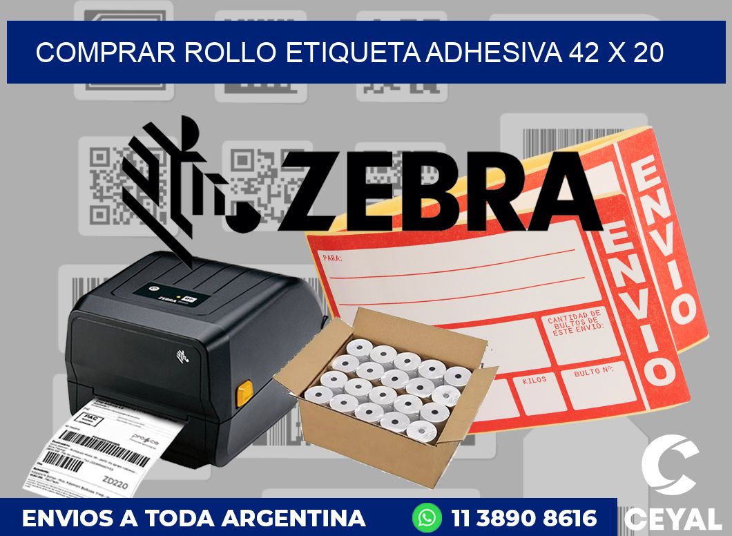 Comprar rollo etiqueta adhesiva 42 x 20
