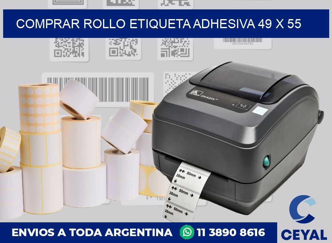 Comprar rollo etiqueta adhesiva 49 x 55