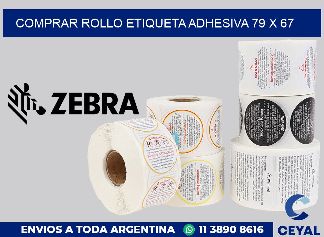 Comprar rollo etiqueta adhesiva 79 x 67