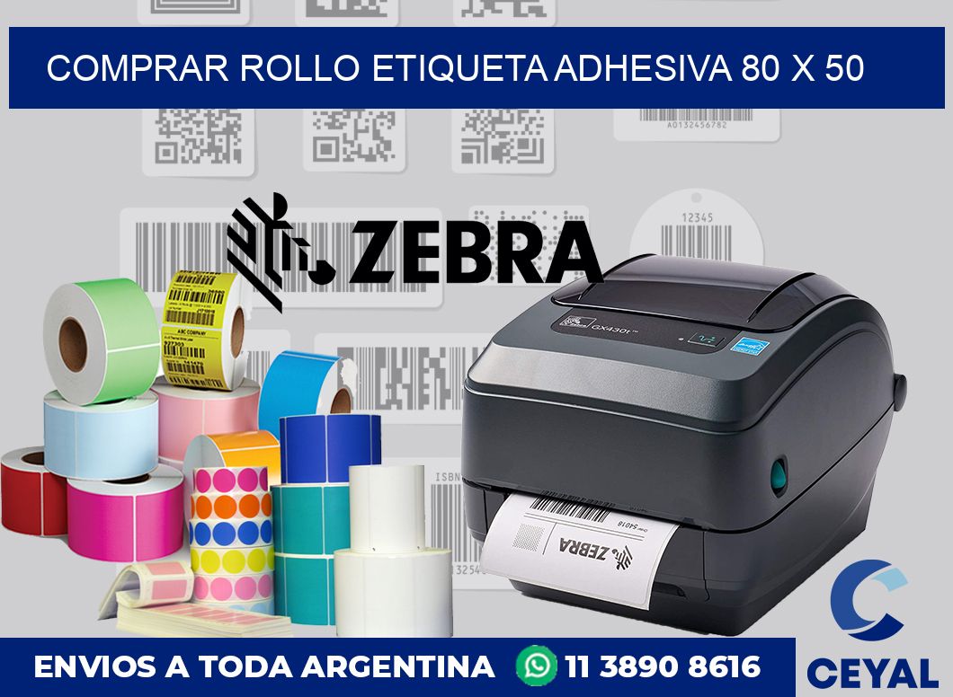 Comprar rollo etiqueta adhesiva 80 x 50