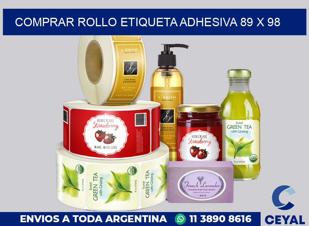 Comprar rollo etiqueta adhesiva 89 x 98