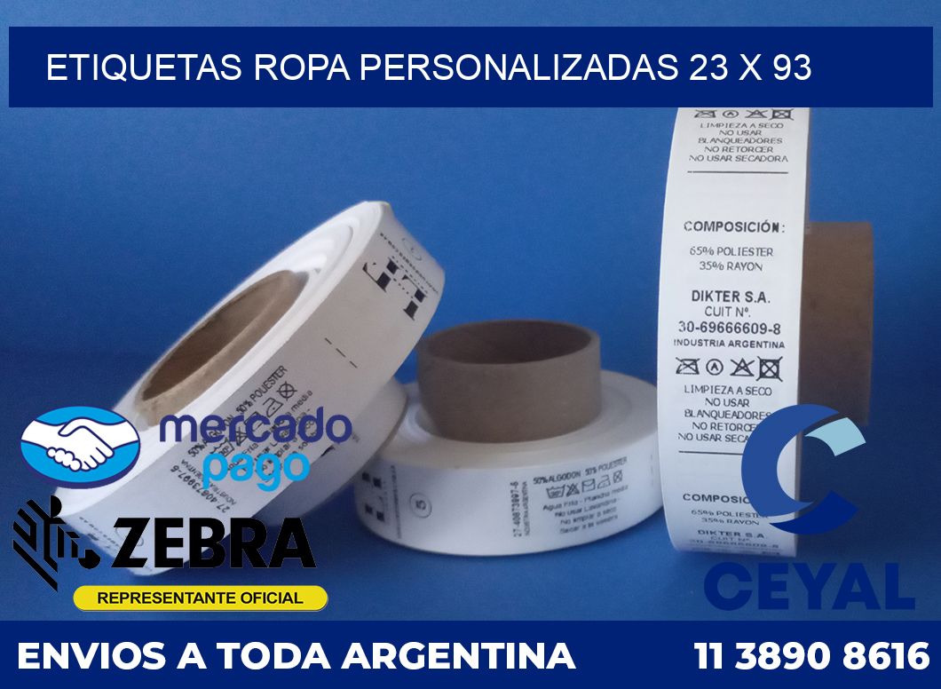 Etiquetas ropa personalizadas 23 x 93