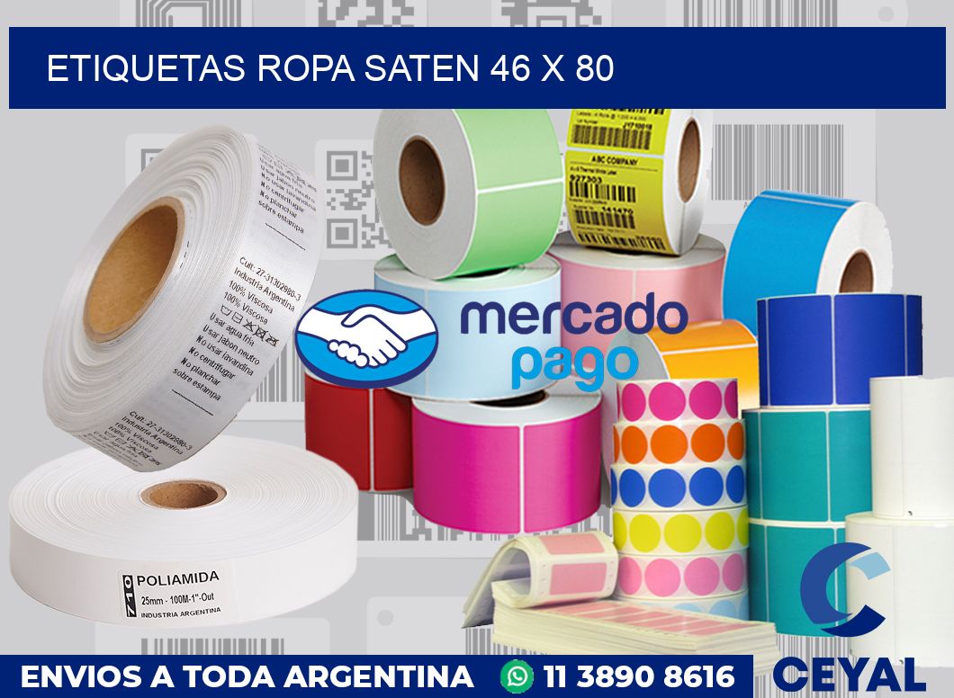 Etiquetas ropa saten 46 x 80