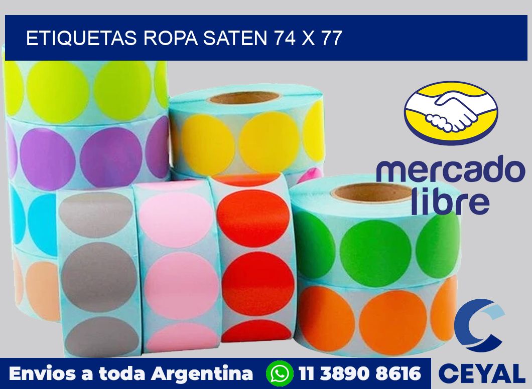 Etiquetas ropa saten 74 x 77