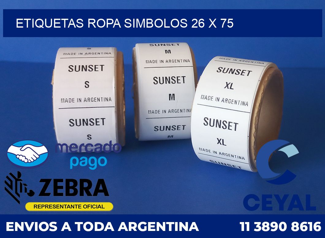 Etiquetas ropa simbolos 26 x 75