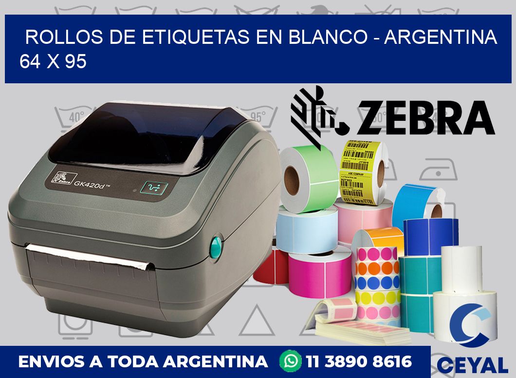 Rollos de etiquetas en blanco – Argentina 64 x 95
