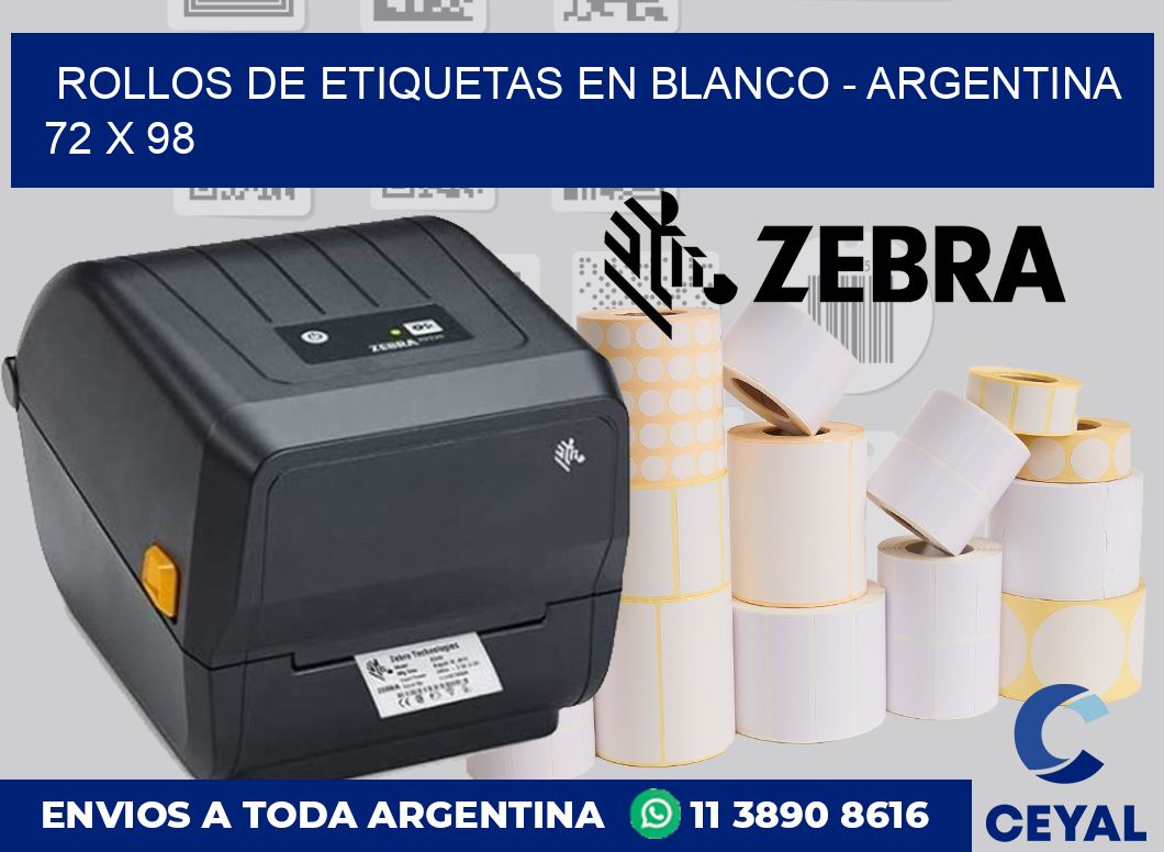 Rollos de etiquetas en blanco – Argentina 72 x 98