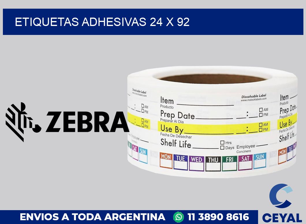 etiquetas adhesivas 24 x 92
