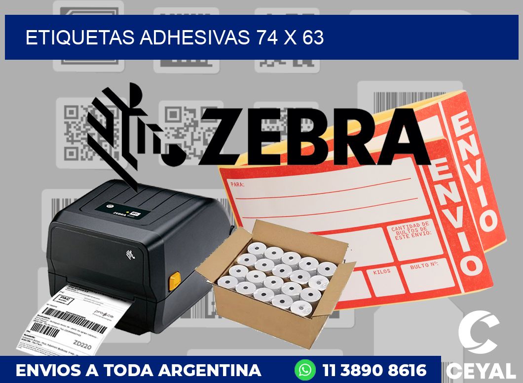 etiquetas adhesivas 74 x 63