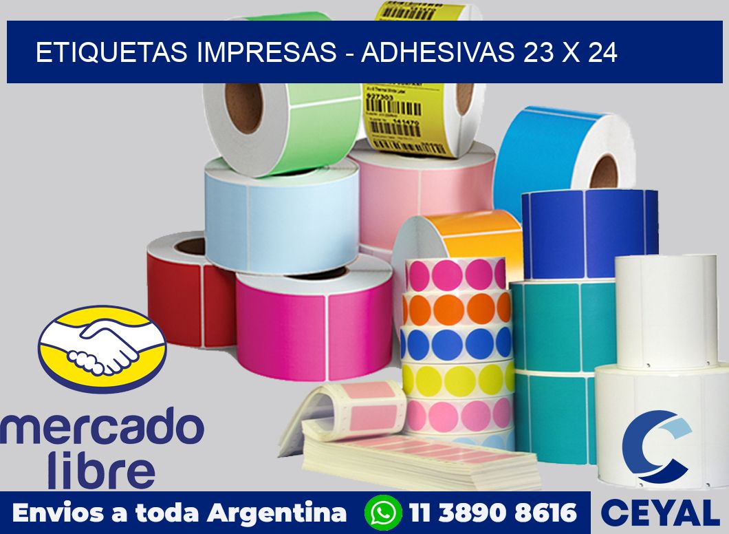 etiquetas impresas - Adhesivas 23 x 24