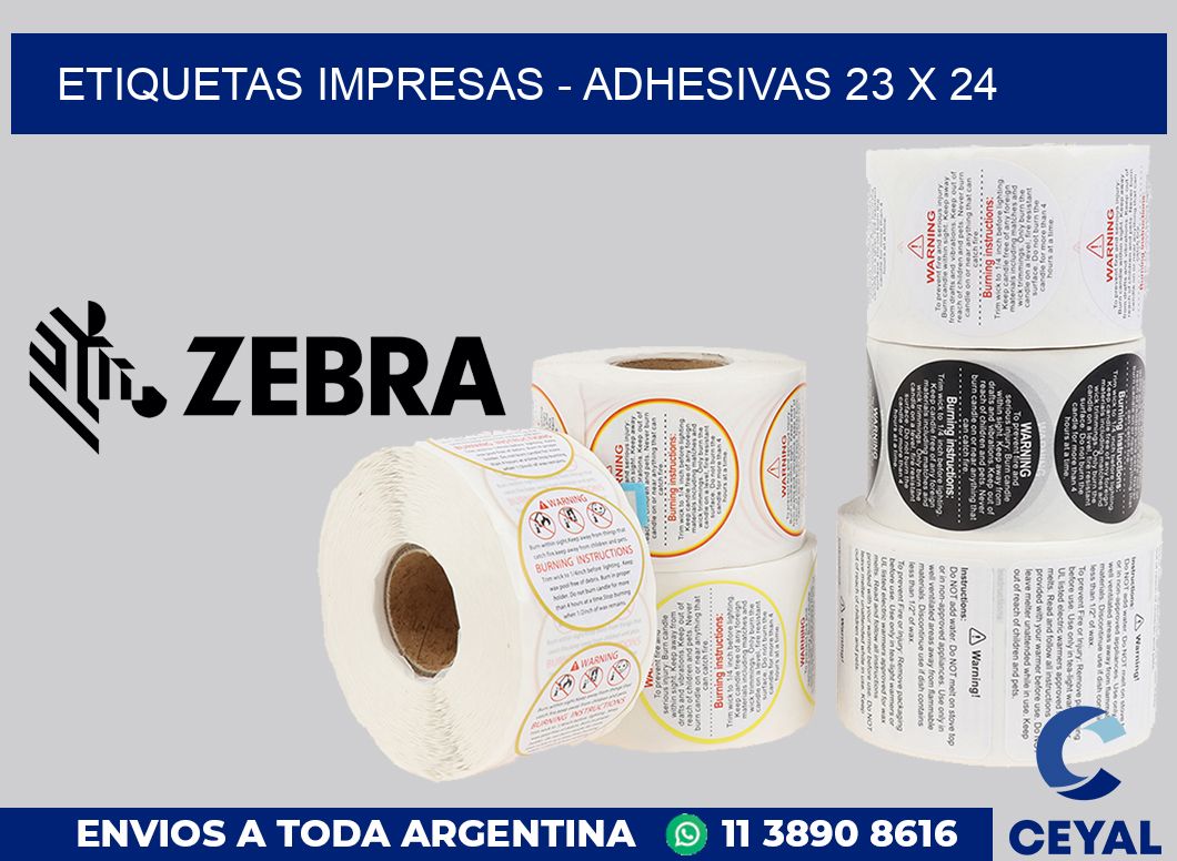 etiquetas impresas - Adhesivas 23 x 24