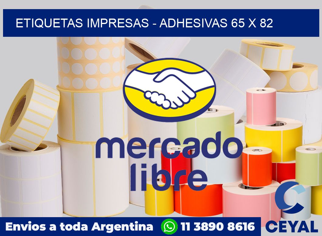etiquetas impresas - Adhesivas 65 x 82