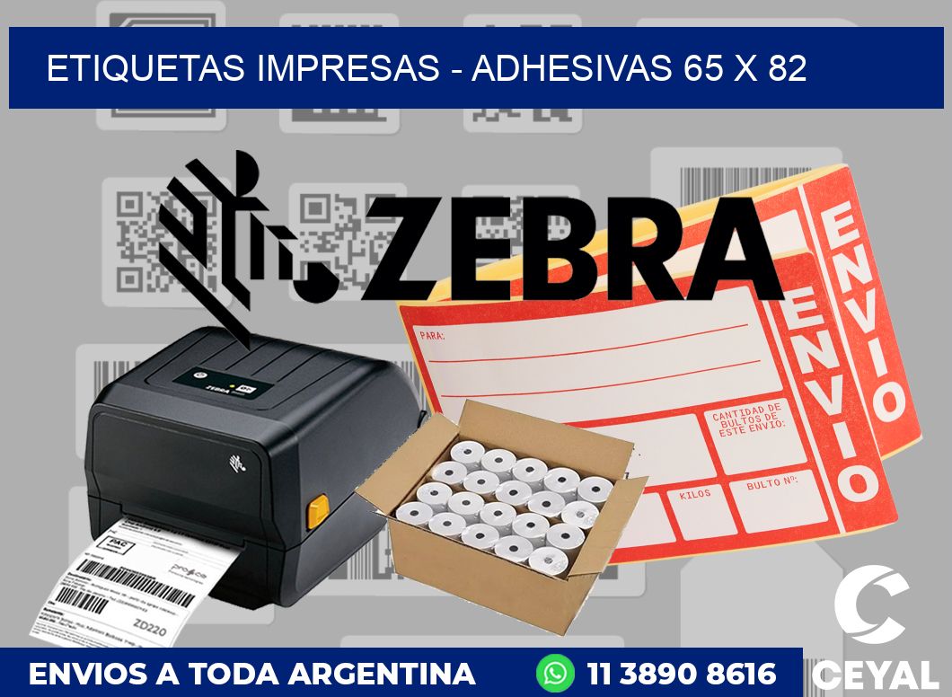 etiquetas impresas - Adhesivas 65 x 82