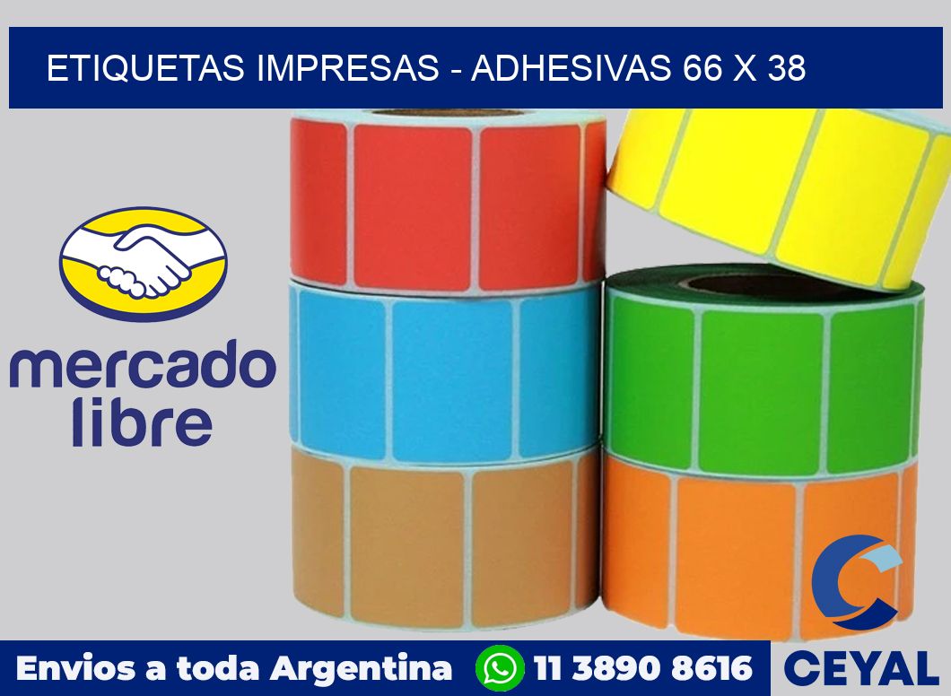 etiquetas impresas - Adhesivas 66 x 38