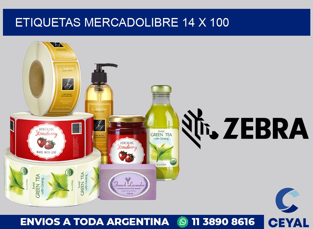 etiquetas mercadolibre 14 x 100