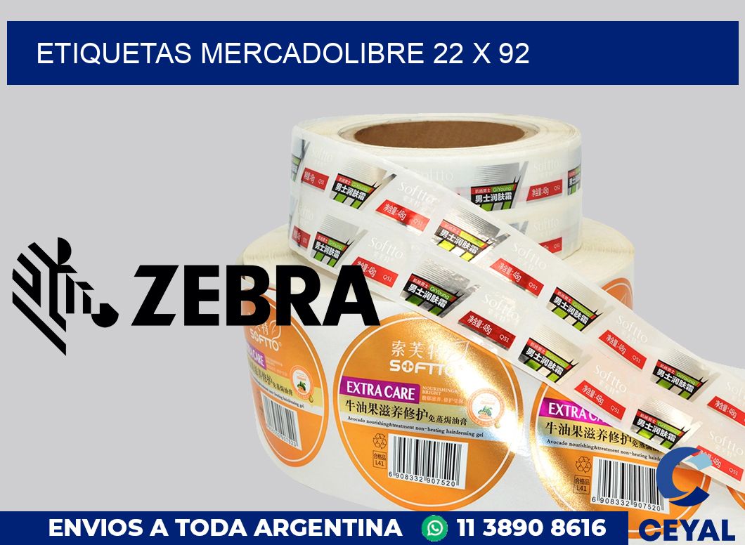 etiquetas mercadolibre 22 x 92
