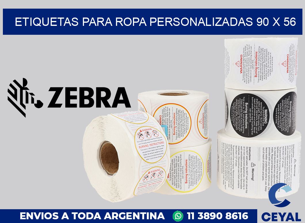 etiquetas para ropa personalizadas 90 x 56