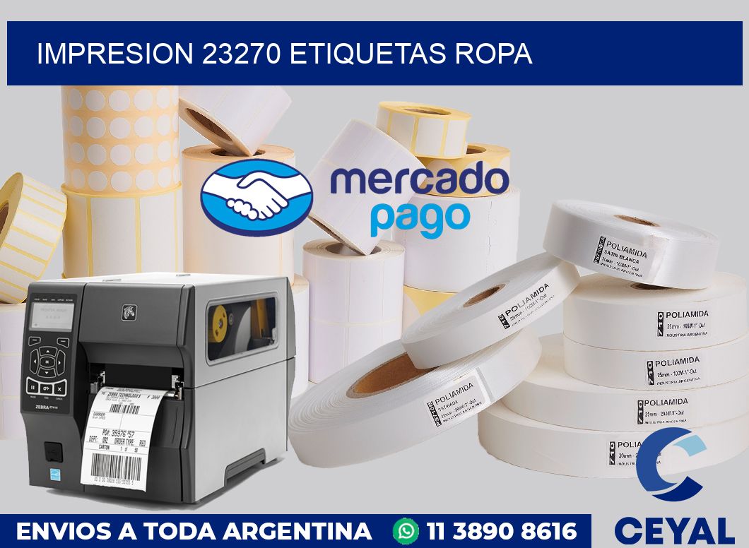 impresion 23270 etiquetas ropa