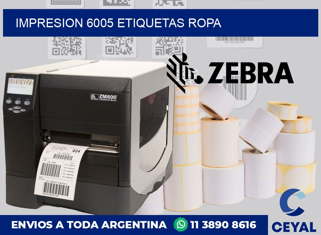 impresion 6005 etiquetas ropa