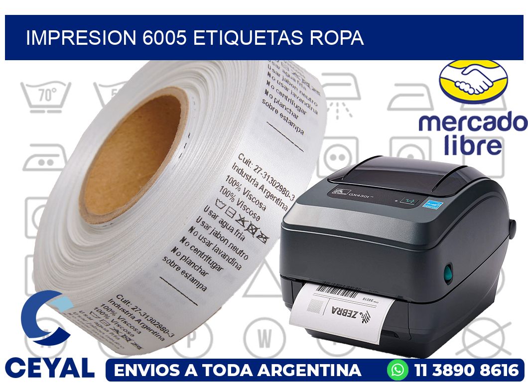 impresion 6005 etiquetas ropa