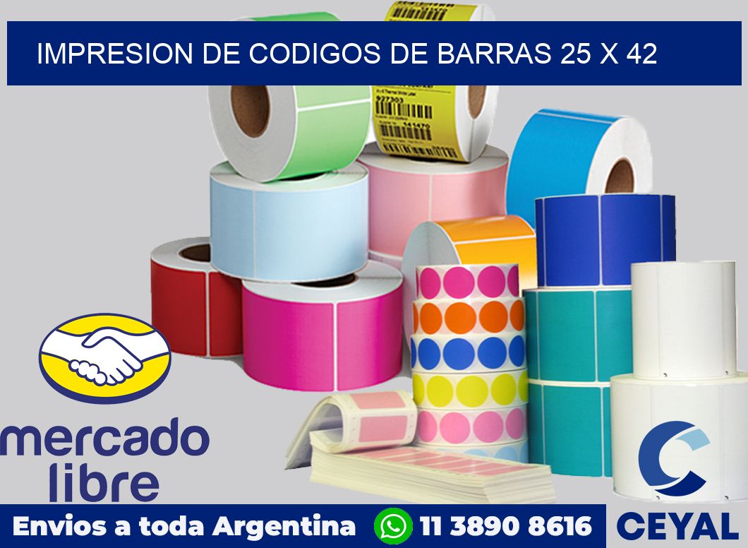 impresion de codigos de barras 25 x 42