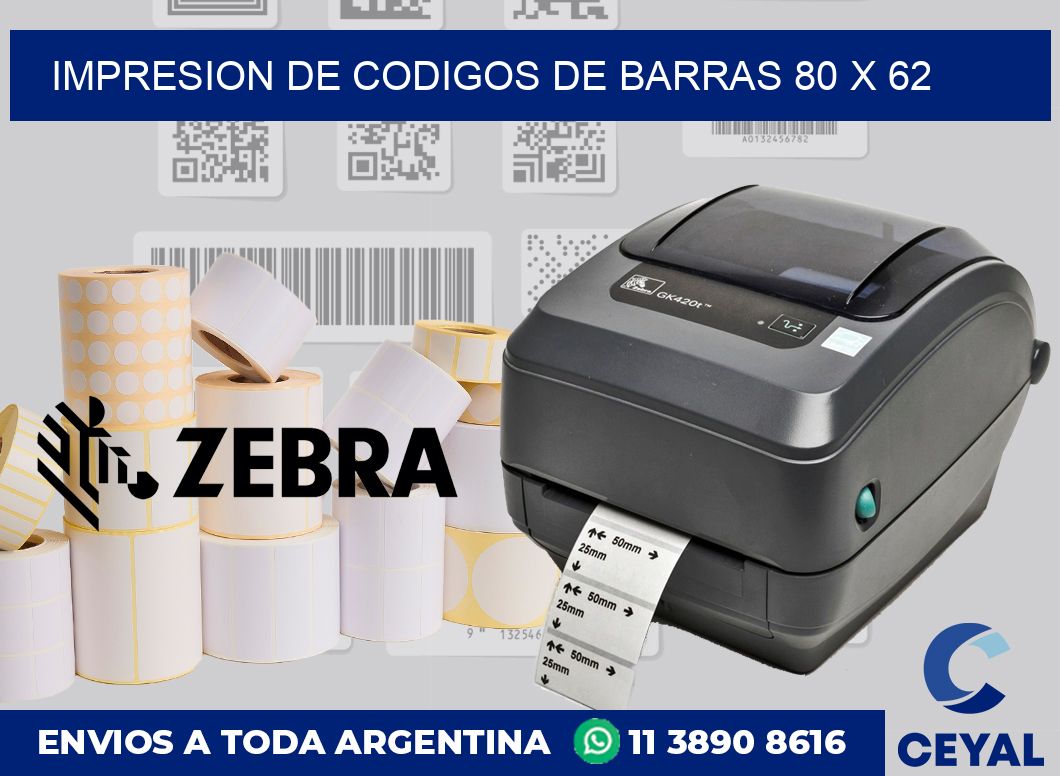 impresion de codigos de barras 80 x 62