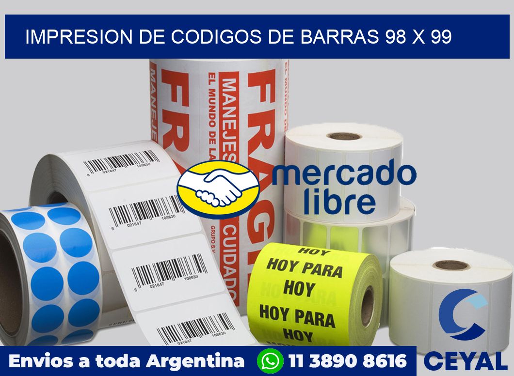 impresion de codigos de barras 98 x 99