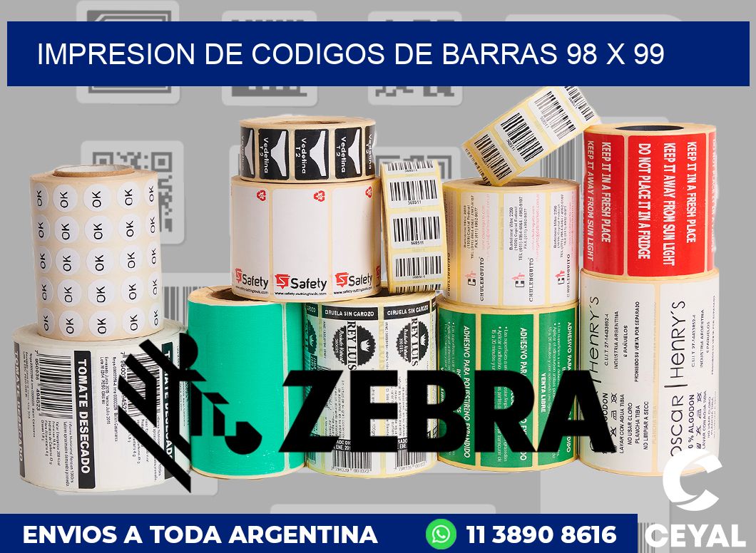 impresion de codigos de barras 98 x 99