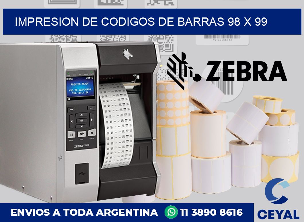 impresion de codigos de barras 98 x 99