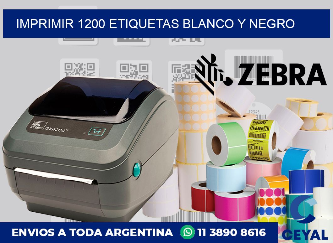 imprimir 1200 etiquetas blanco y negro