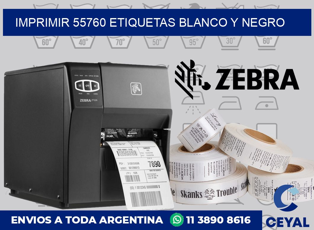 imprimir 55760 etiquetas blanco y negro