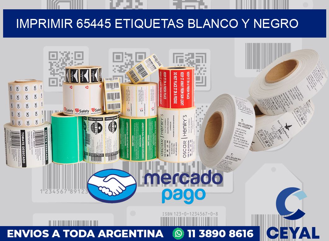 imprimir 65445 etiquetas blanco y negro