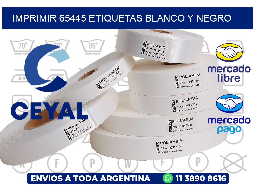 imprimir 65445 etiquetas blanco y negro