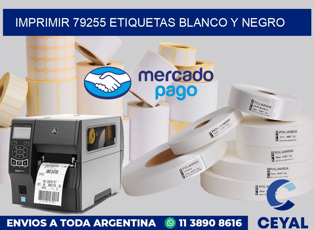 imprimir 79255 etiquetas blanco y negro