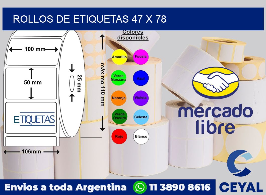 rollos de etiquetas 47 x 78