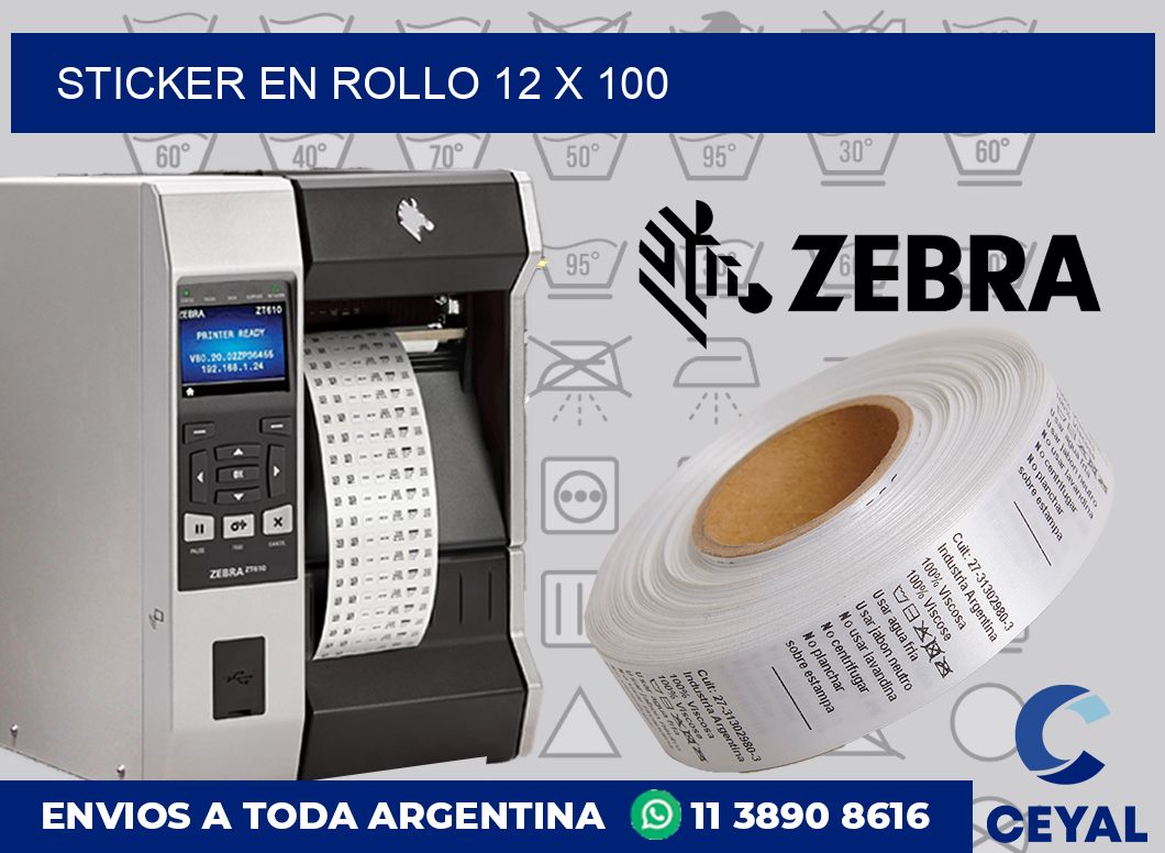 sticker en rollo 12 x 100