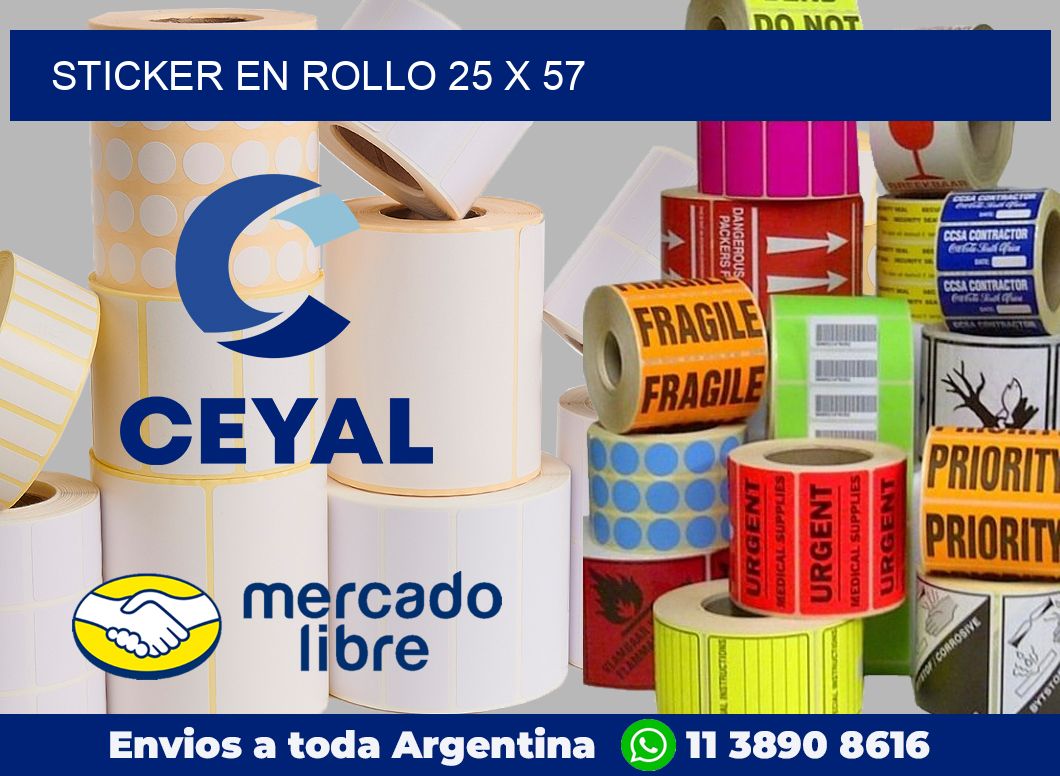 sticker en rollo 25 x 57