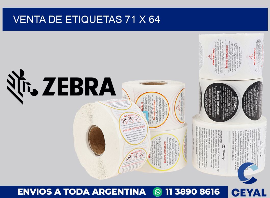 venta de etiquetas 71 x 64