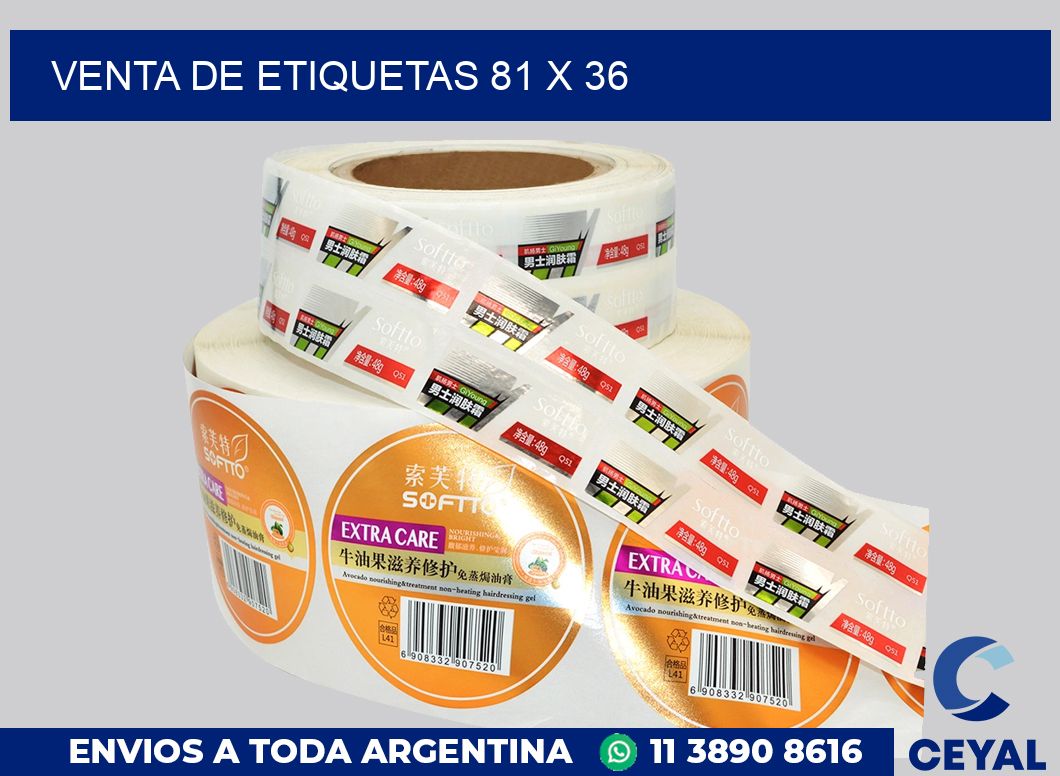 venta de etiquetas 81 x 36